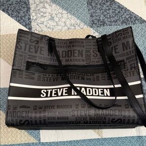 Steve Madden Black and Gray Men's Messenger Bag